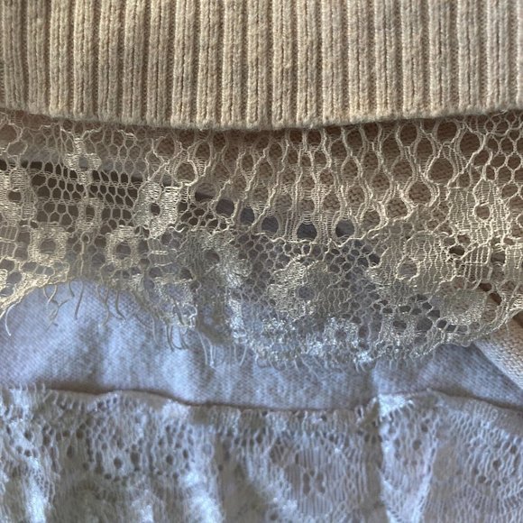 Lane Bryant Sweater Womens Plus Size 22/24 Pale Pink Stretch Lace Hemline - Picture 5 of 9